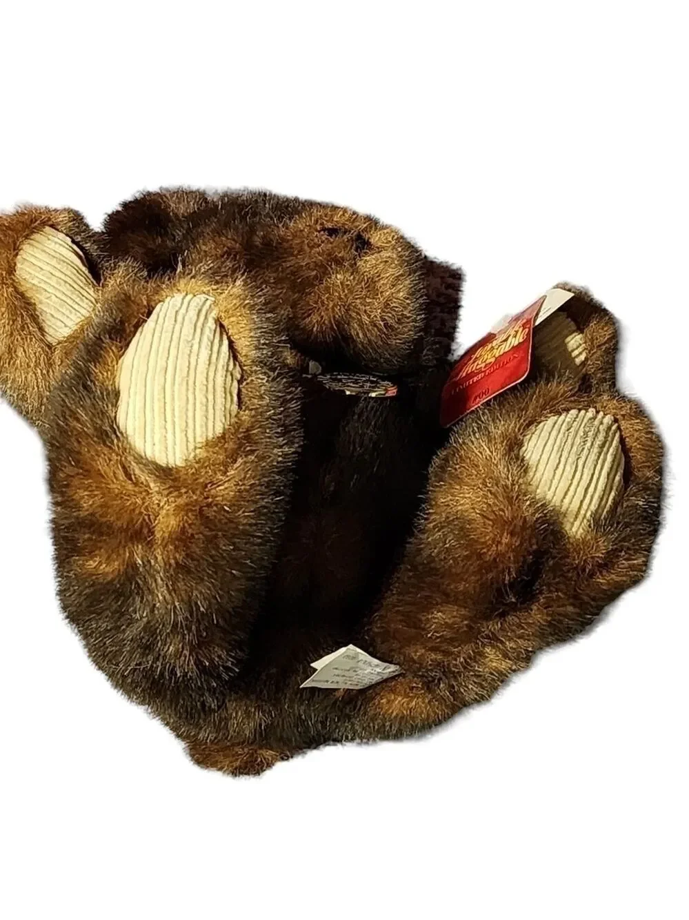NOS Loveable Huggable Ltd Edtn #00 Brown Carmel plush stuffed bear Corduroy pads